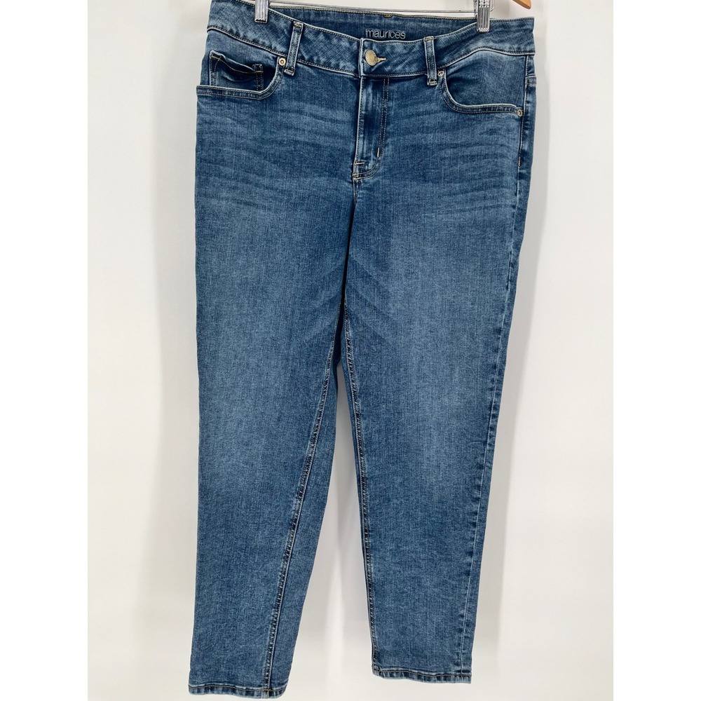 MAURICES Jeans Women 14W Blue Everflex Mid Rise Skinny Ankle Denim Medium Wash